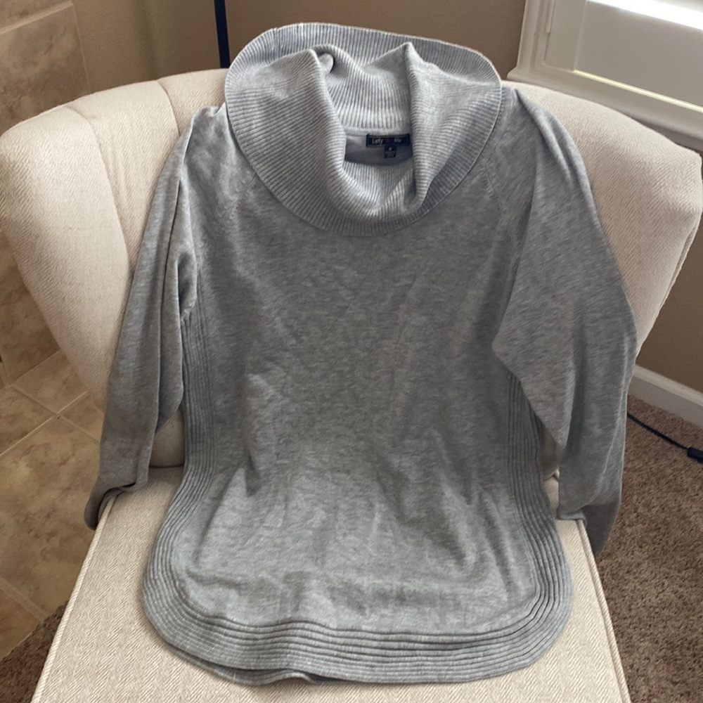 Grey cowl sweater